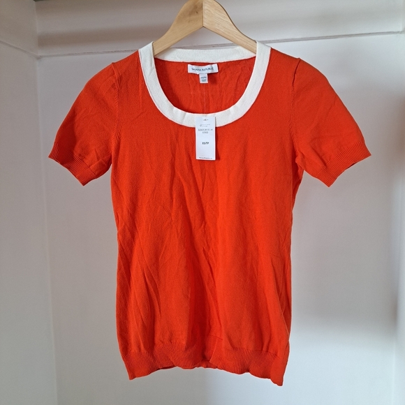 Banana Republic | Orange & white crew neck woman's t shirt - Picture 9 of 13